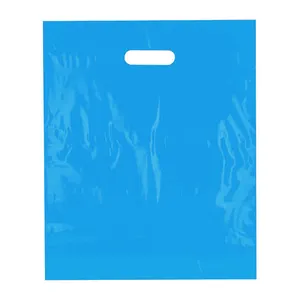 Bolsa de plástico plegable con asa troquelada para guardar regalos, bolsa de almacenamiento reutilizable con logotipo personalizado, para tienda de Boutique