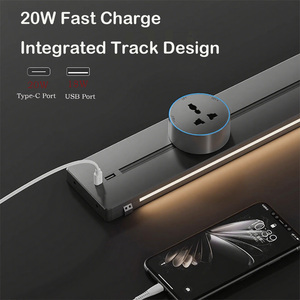 <span class=keywords><strong>Prise</strong></span> de rail amovible personnalisable UK/EU/US USB Socket Set 32A Kitchen Sideboard Induction Light Strip Track Socket avec prises - Product Image 4