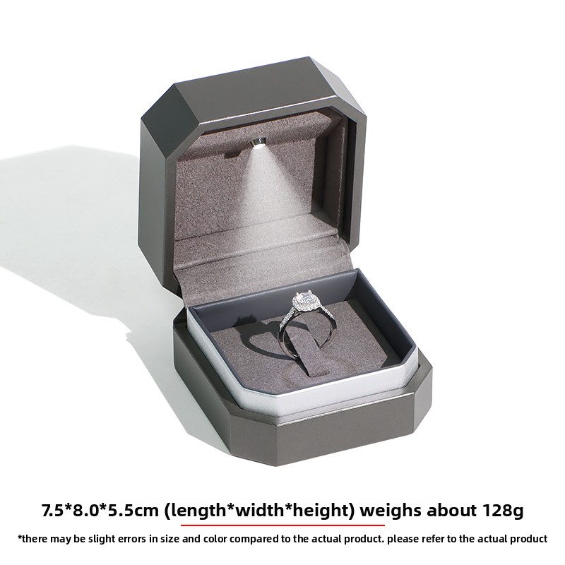 Silver gray ring box[7.5*8*5.5cm]