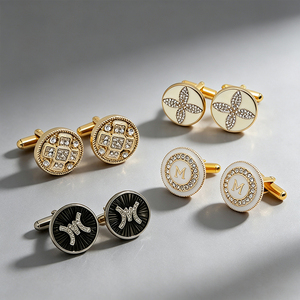 Ensemble de boutons de manchette en argent personnalisables avec votre propre logo, en alliage de zinc, pour la promotion et les occasions festives, design unisexe - Product Image 6