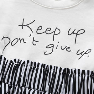 Venta al por Mayor de Fábrica, Vestido de Niña con Estampado de Rayas y Estilo Patchwork, Moda Verano 2021 - Product Image 5