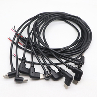 90-Grad-USB-C-auf-2-Pin-Kabel mit Offenem Ende, Rechtwinkligem USB-Typ-C-Stecker, Pigtail-Stromkabel
