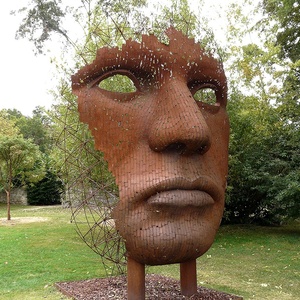 <span class=keywords><strong>Statua</strong></span> di Grande Dimensione in Metallo Cavo, Volto di <span class=keywords><strong>Uomo</strong></span> in Bronzo e Ferro per Decorazione di Parchi all'Aperto - Product Image 1
