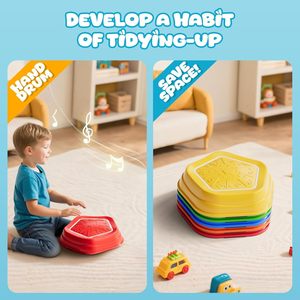 EPT Piedra de <span class=keywords><strong>equilibrio</strong></span> antideslizante Stepping Stones Balance Sensory Toys 5PCs Stepping Stones recargables con luz y música - Product Image 6