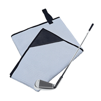 Accessoires de golf, serviette de nettoyage pour balles de golf, serviette en microfibre gaufrée magnétique personnalisée, logo personnalisé avec brosse de golf