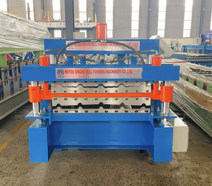 하이 퀄리티 이중 층 골판지 사다리꼴 지붕 프레스 만들기 기계 유약 타일 IBR 시트 롤 성형 기계 PLC - Product Image 2