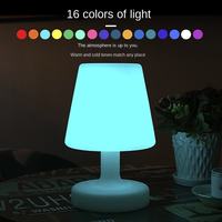 Lampe de table LED solaire Unibody IP65 à recharge par batterie, étanche, pour jardin et maison, couleur RGB - Grande Vente