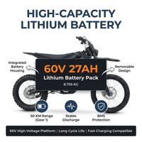 BlazeTrek M7 Pro Moto électrique tout-terrain haute performance pour enfants, batterie lithium 60V 27Ah, moteur 5000W, couple 200Nm, autonomie 75km, vente en gros