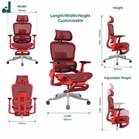 Chaise de bureau ergonomique en maille avec rotation à 360°, hauteur réglable, inclinable, design moderne - Utilisation en bureau commercial
