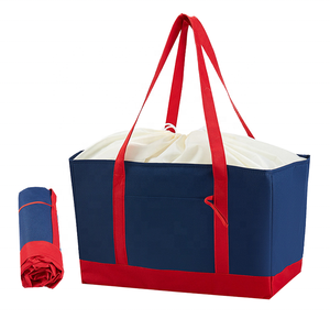 Sac fourre-tout pliable réutilisable de grande capacité Sac d'épicerie isotherme thermique non tissé avec motif de lettres - Product Image 1