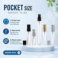 Botol Semprot Parfum Kaca 10ml Custom Grosir dengan Sprayer Aluminium Anodized 13mm untuk Kemasan Minyak Atsiri