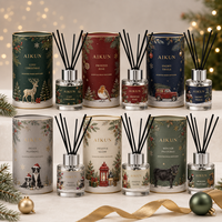 Difusor de Aroma Natural Moderno Personalizado con Caja de Regalo, de Larga Duración, para Navidad, Juego de Regalo de Temporada, Diseñado por el Equipo de AIKUN