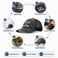 Gorras de mezclilla desgastadas vintage al por mayor con bordado 3D y malla trasera, gorra trucker personalizada para uso diario casual y streetwear.