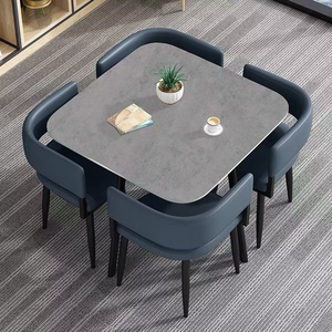 Léger luxe petit appartement ménage décontracté <span class=keywords><strong>Table</strong></span> à manger chaise ensemble Rock Board négociation combinaison Internet meubles <span class=keywords><strong>de</strong></span> maison - Product Image 3