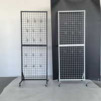 Présentoir mobile pliable en métal de qualité supérieure avec support d'étiquettes pour stands et étagères de supermarché
