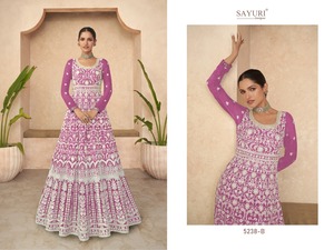 Fausse georgette lourde avec coton et séquence Travail Anarkali Style Salwar Kameez Gown from India Export - Product Image 4