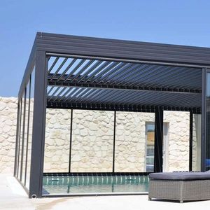CLEARVIEW Motorizado staffe Dome versenkbare pergolaa carpa 6x6 techo bioclimatica 3x4m al aire libre Gazebo Pérgola <span class=keywords><strong>de</strong></span> aluminio <span class=keywords><strong>para</strong></span> <span class=keywords><strong>casa</strong></span> - Product Image 5