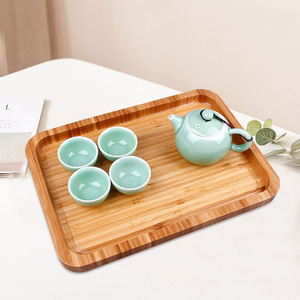 Plateau de service rectangulaire en bambou Youju, coins arrondis, écologique, pour thé, vaisselle, maison, hôtel, restaurant. - Product Image 1