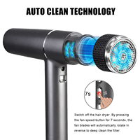 Sèche-cheveux électrique professionnel compact haute vitesse 1850W 110 000 tr/min sans balais ionique avec diffuseur pour usage commercial en salon, en plastique