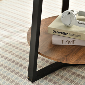 Bona <b>Gold</b> Square Coffee <b>Table</b> Wood <b>Round</b> Decorative Living Room <b>Side</b> <b>Table</b> Nordic Style Small Apartment Use - Product Image 3