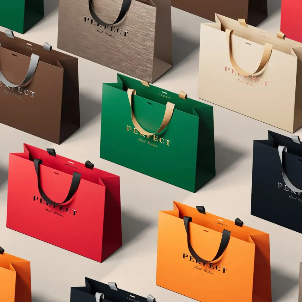 Bolsas de papel ecológicas con logotipo impreso personalizado Bolsas de papel Kraft de impresión al por mayor Bolsas de papel de alta calidad con su propio logotipo