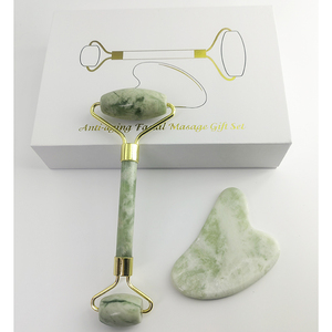 Handheld Natural pink Rose Quartz Crystal Face Massage Real Jade Facial Roller and <strong>Gua</strong> <strong>Sha</strong> <strong>Set</strong> - Product Image 6