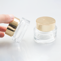 Pot en verre borosilicate avec couvercle en aluminium pour crème pour les yeux, lotion, soin de la peau, emballage personnalisé avec impression par transfert thermique du logo