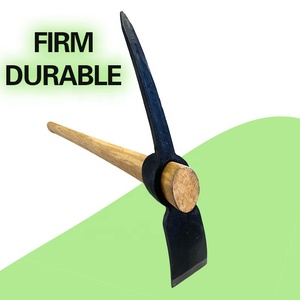 High Quality Outdoor Farming Tool P406 Rail Steel Pickaxe Wooden Handle Digging Tree Roots - Product Image 4