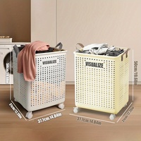 Panier à linge pliable en plastique durable avec structure creuse ventilée pour la vente en gros domestique