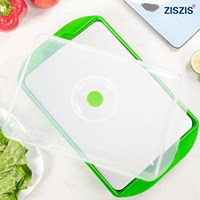 Plateau de décongélation en aluminium ZISZIS avec couvercle transparent, ensemble de plaques de décongélation rapide, décongélateur de viande antiadhésif compatible lave-vaisselle