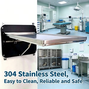<span class=keywords><strong>Table</strong></span> <span class=keywords><strong>murale</strong></span> pliante en acier inoxydable EUR VET 304, 112x56cm, charge maximale 75kg, pliage facile, gain de place, 13cm de profondeur pour vétérinaire - Product Image 2