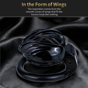 Angel Wing Wearable ABS Penis Cage with <b>Elastic</b> <b>Belt</b> Penis Restriction Device Multiple Rings for Couple Sissy Submission Control - Product Image 3