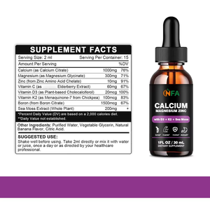 Gotas líquidas de calcio de calidad superior OEM con magnesio y zinc, compatible con los huesos y los dientes, admite la cognición y enfoca la función muscular - Product Image 6