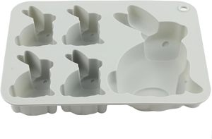Moule à gâteau en silicone réutilisable en forme de lapin de Pâques 3D fait main, petit/grand, pour la pâtisserie - Product Image 2