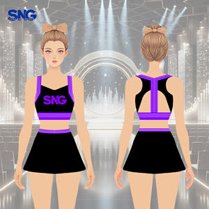 تصميم بلينغ ساخن شعار حديدي لفرقة التشجيع على نمط تحويلات حجر الراين زي موحد مع خدمة OEM - Product Image 2