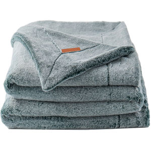 Marshmallow Luxe Reversible Peso pesado Doble capa Manta <span class=keywords><strong>de</strong></span> tiro <span class=keywords><strong>de</strong></span> piel sintética suave 60 pulgadas x 80 pulgadas Carbón <span class=keywords><strong>Charlie</strong></span> Queen Tamaño - Product Image 3