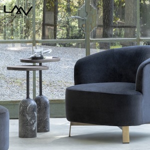 Modern Luxury Side <strong>Table</strong> Living Room Bedroom Corner <strong>Table</strong> Nordic Style Round Wood Top Marble <strong>Pedestal</strong> <strong>Small</strong> Side <strong>Table</strong> - Product Image 3