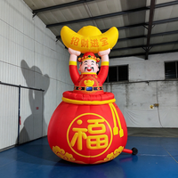 Mascotte gonflable personnalisée Chat Maneki Neko porte-bonheur dans un sac Fu, en tissu Oxford, pour la décoration d'ouverture de magasin