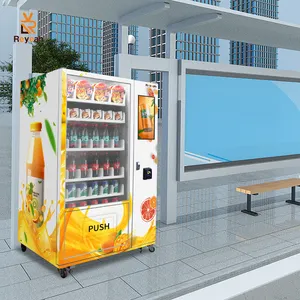 Máquina de venda automática de alimentos e bebidas ao ar livre por atacado, máquina de venda automática com verificação de identidade de idade