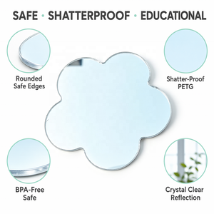 Espejo de Seguridad para Niños Personalizado de 100x100x1.5mm, PETG Irrompible, Forma de Nube, Juguete Educativo Temprano para Bebés - Product Image 2