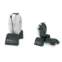 Gaufrier électrique en plastique Huaqi, mini, capacité de 3 gaufres, taille 4 pouces, pour gaufres, œufs et fromages grillés, pour collations