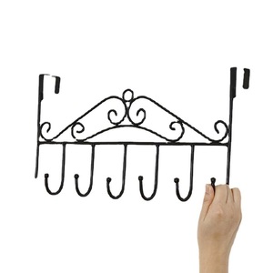 Perchero para colgar sobre la puerta, blanco, con 6 ganchos, organizador de ropa montado en la pared para guardar abrigos, sombreros y bolsos - Product Image 2