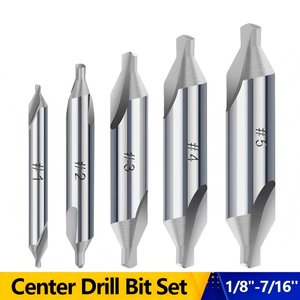 Juego <span class=keywords><strong>de</strong></span> Brocas <span class=keywords><strong>de</strong></span> Centrado <span class=keywords><strong>de</strong></span> Doble Punta HSS <span class=keywords><strong>de</strong></span> 2mm, 4mm, 6mm, 5mm y 1mm, Acero para Herramientas Procesado por CNC, para Perforación <span class=keywords><strong>de</strong></span> Metal, Personalizable DB025ZX18364 - Product Image 2