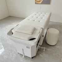 Fauteuil de massage et de lavage capillaire haut de gamme de luxe avec réservoir d'eau de 60L, blanc, sans plomberie, pour salon de beauté et thérapie capillaire