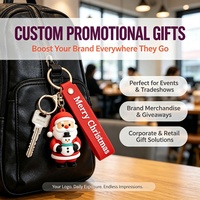 Porte-clés en PVC 3D personnalisé, fabrication directe d'usine, OEM ODM, porte-clés en caoutchouc souple avec forme et logo personnalisés pour cadeaux de Noël