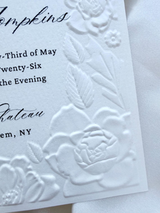 แผ่นพิมพ์ลายนูนแบบสั่งทำพื้นผิวกระดาษคอตตอนการ์ดเชิญงานแต่งงาน - Product Image 2