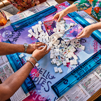 Jeu de Mahjong Américain Personnalisé en Carreaux Blanc Perle Givré, Couleurs en Relief, pour Fêtes, Maison, Plage, Cadeau