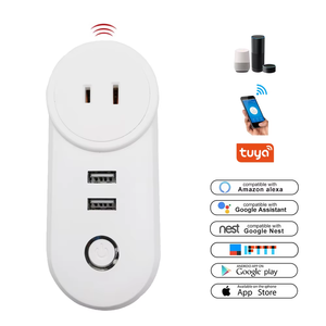 LEDEAST بيع بالجملة المنزل الذكي Tuya App مقبس الحائط الذكي منفذ مع جوجل المنزل التحكم الصوتي USB - Product Image 1