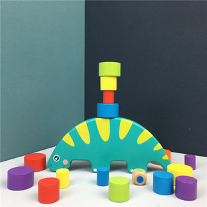Juego de equilibrio de dinosaurio, equilibrio de madera, bloques apilables de madera, juego educativo Montessori para niños de 2 a 4 años - Product Image 5