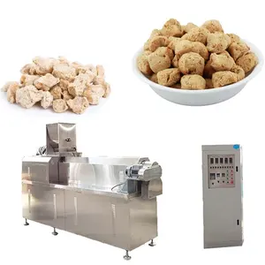 automatic soy meat protein chunks extruder processing line textured soya protein making extruder machine equipment